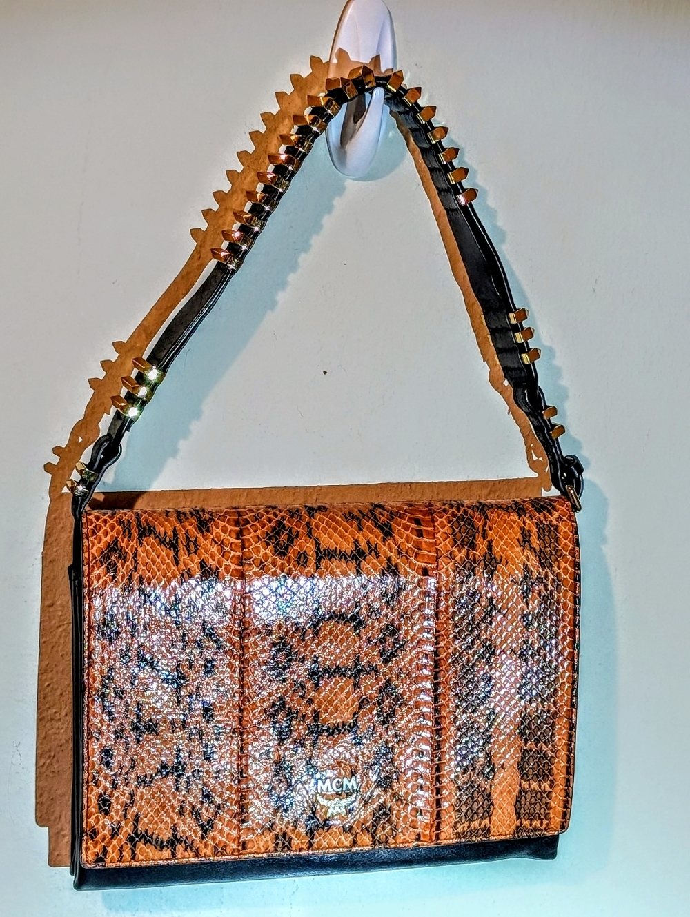 MCM Python Leather Shoulder/Crossbody Bag Gorgeous In Excellent Condition!